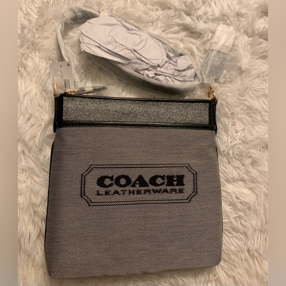 Coach Badge Jacquard Kitt Crossbody Bag Purse - Picture 6 of 6